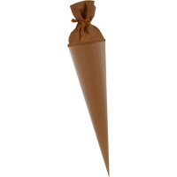 Schultüte schokobraun 70 cm lang D: 18 cm aus Fotokarton, 1 Stück