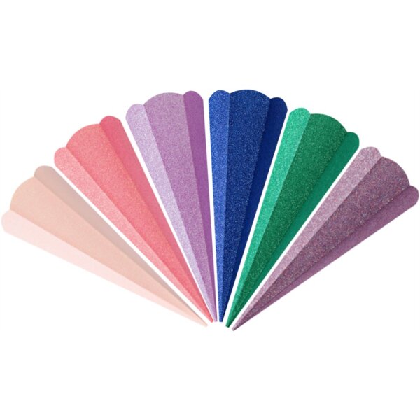 Geschwister Schultütenrohlinge Glitter, Einzelfarben, 41 cm, 400 g/m². Lieferbar voraussichtlich ab Mitte Januar