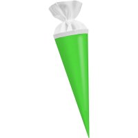 Geschwisterschultüte neongrün, 35 cm lang, rund, aus Fotokarton, 1 Stück