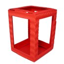 Laterne 3D Wellpappe rot 13,5 x 13,5 cm