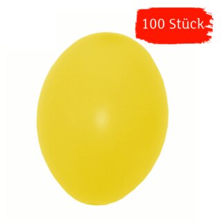 Plastik-Eier, Kunststoffeier, Ostereier,  gelb 60 mm, 100 Stück. Lieferbar voraussichtlich Ende August