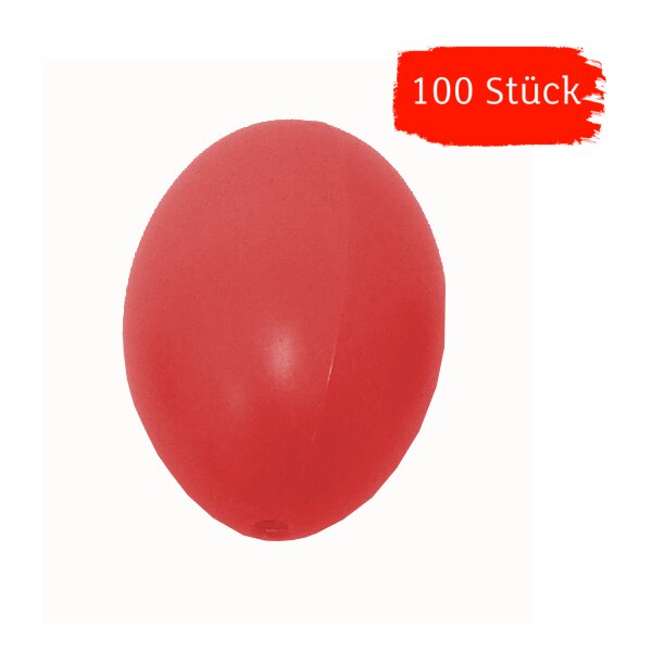 Plastik-Eier, Kunststoffeier, Ostereier,  rot 60 mm, 100 Stück