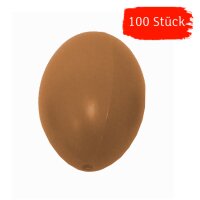 Plastik-Eier, Kunststoffeier, Ostereier,  braun 60 mm, 100 Stück