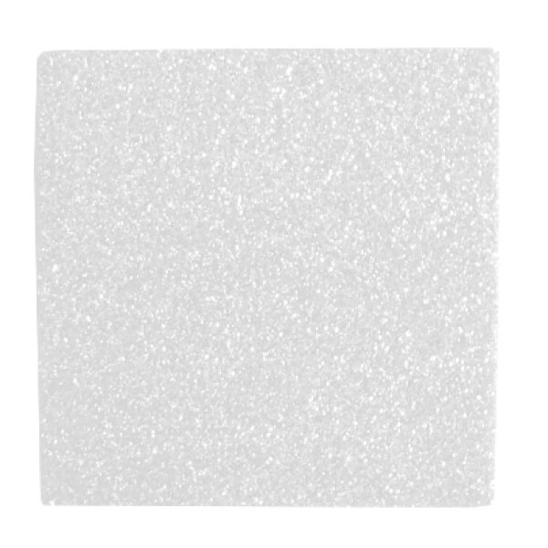 Moosgummi Glitter weiß 20 x 30 cm, 1 Platte 2 mm stark