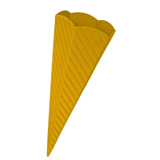 Schultüte aus 3D Wellpappe gelb, h: 68 cm
