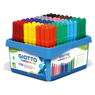 Giotto Turbo Maxi Fasermaler 108 Stifte in 12 Farben sort. Box.