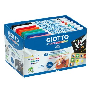 Giotto Decor Materials Fasermaler, Schulpackung mit 48 Stiften in 12 Farben sort., voraussichtlich in KW 17 lieferbar