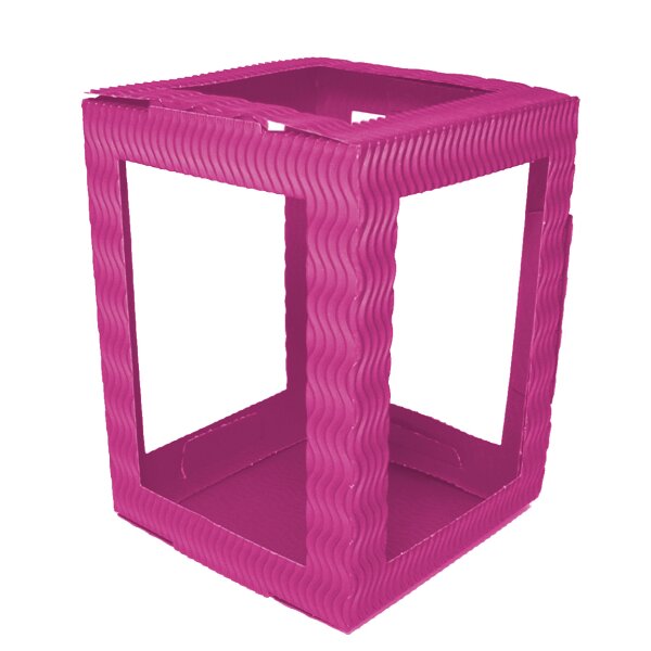 Laterne 3D Wellpappe pink, 13,5 x 13,5 cm