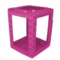 Laterne 3D Wellpappe pink, 13,5 x 13,5 cm