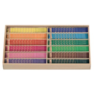 Lyra Groove® slim Farbstifte 144 Stifte in 12 Farben sort. im Holzkasten