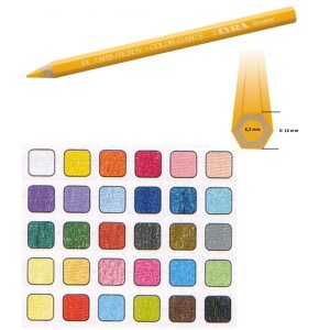 Lyra Farb Riesen® Color Giants Farbstifte 96 Stifte in 30 Farben sort. im Holzaufsteller, inkl. GRATIS Spitzmaschine