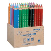 Lyra Farb Riesen® Color Giants Farbstifte 96 Stifte in 30 Farben sort. im Holzaufsteller, inkl. GRATIS Spitzmaschine