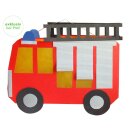 Laternen Bastelset Feuerwehrauto, 4 St&uuml;ck