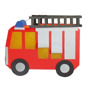 Laternen Bastelset Feuerwehrauto von Prell, 4 Stück