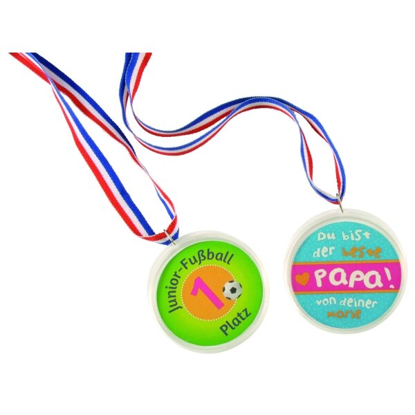 Medaille zum Selbstgestalten 1 Stück D: 6 cm, Band 40 cm lang von Edu