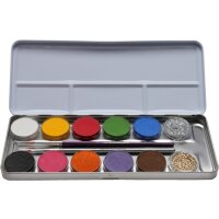 Eulenspiegel 12er Set Schminkpalette aus Metall