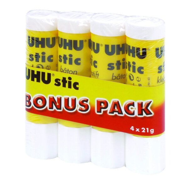 UHU Stic Klebestift 4 x 21 g Bonus Pack ohne Lösungsmittel