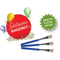 Jubiläumsangebot: UHU Paket flinke Flasche Alleskleber mit Lösungsmittel, inkl. GRATIS 3 Leimpinsel