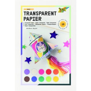 Transparentpapier Bastelheft 10 Blatt sort. in 10 Farben...
