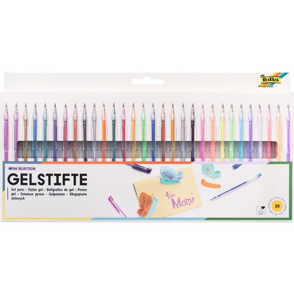 Gelschreiber metallic/pastell/ glitter, 30er Set