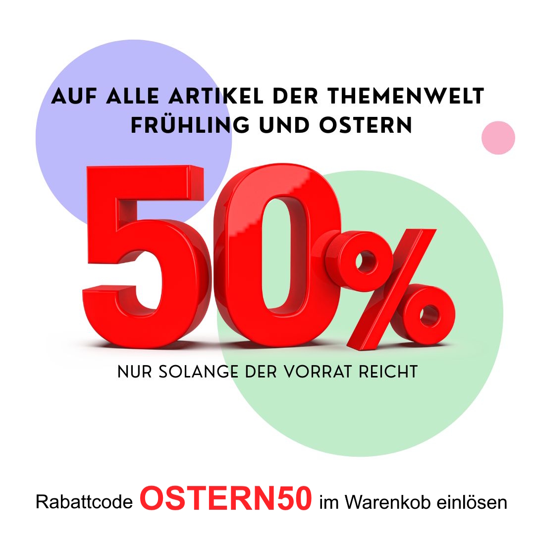 50% auf Frühling und Ostern